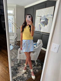 Blue Striped Beach Skort