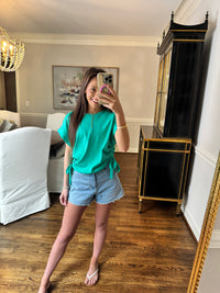 Emerald Bow Tie Top
