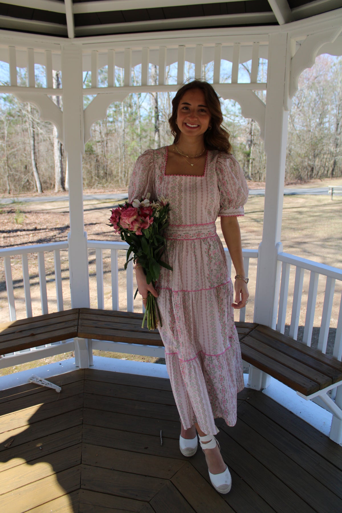 Pink Floral Maxi Easter Dress
