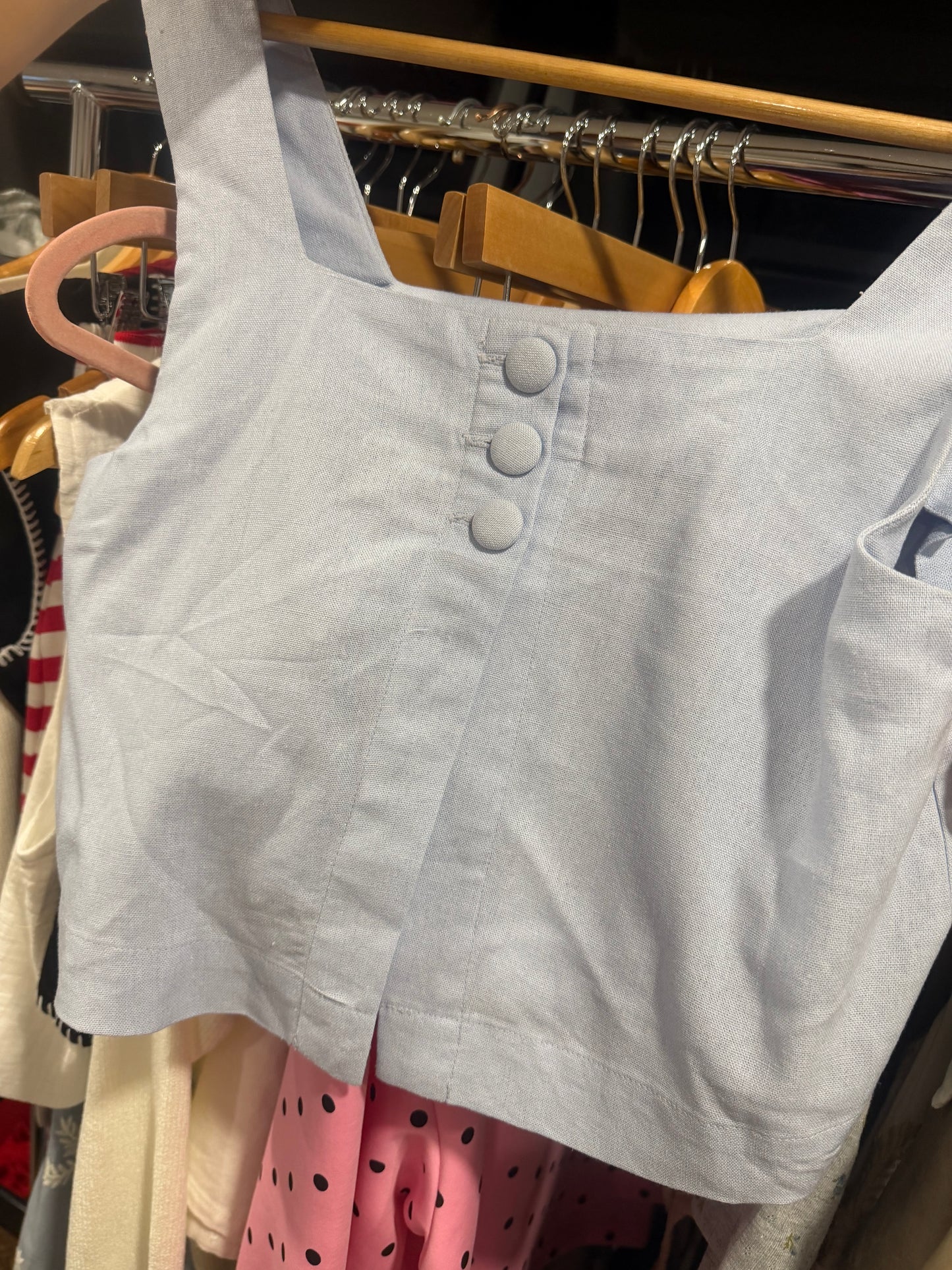 Blue Linen Top