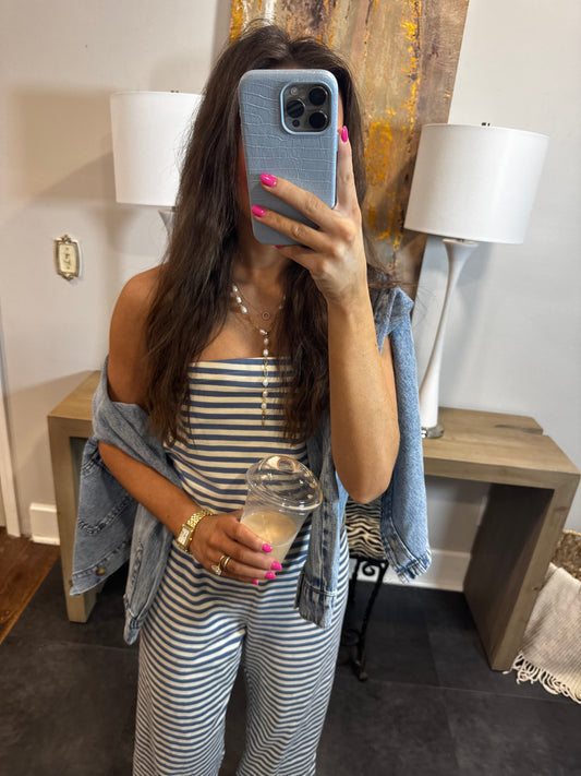 Beach Blue Striped Set