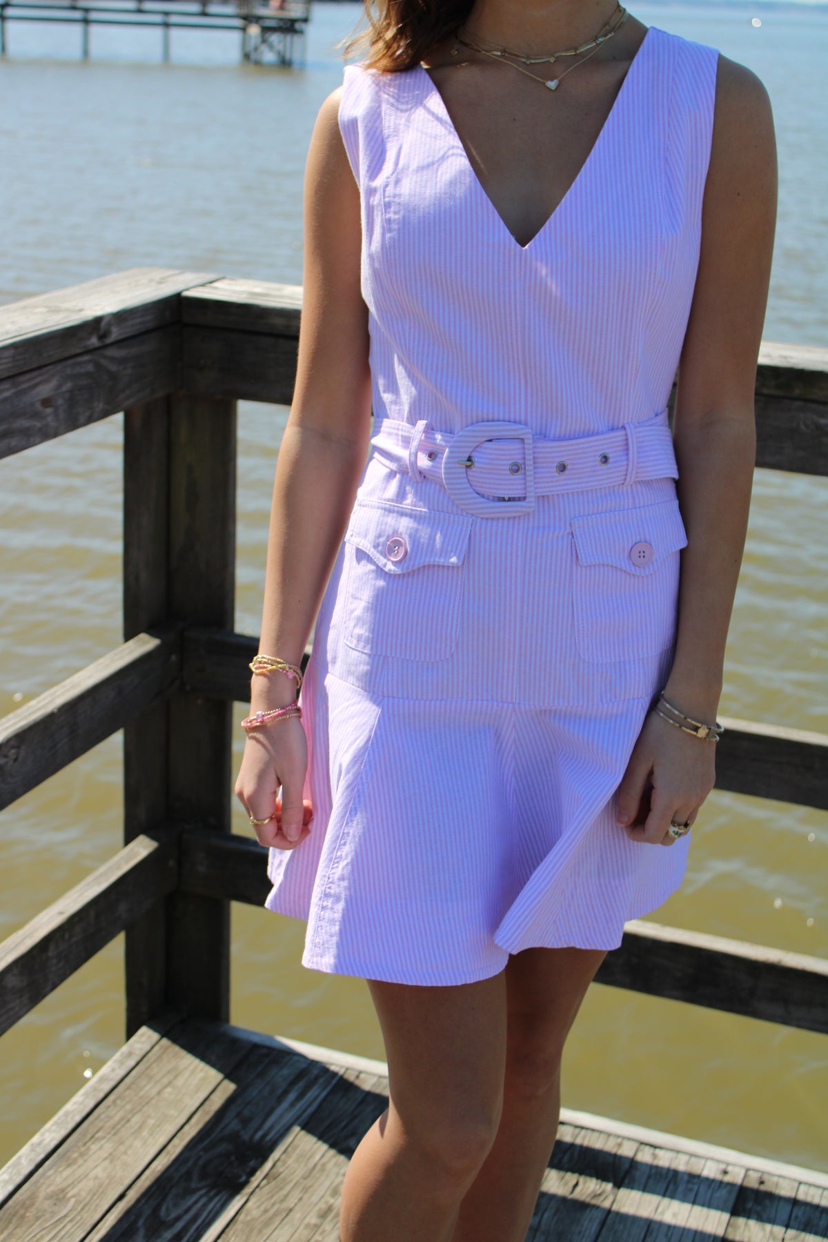 Pink & White Vacation Dress