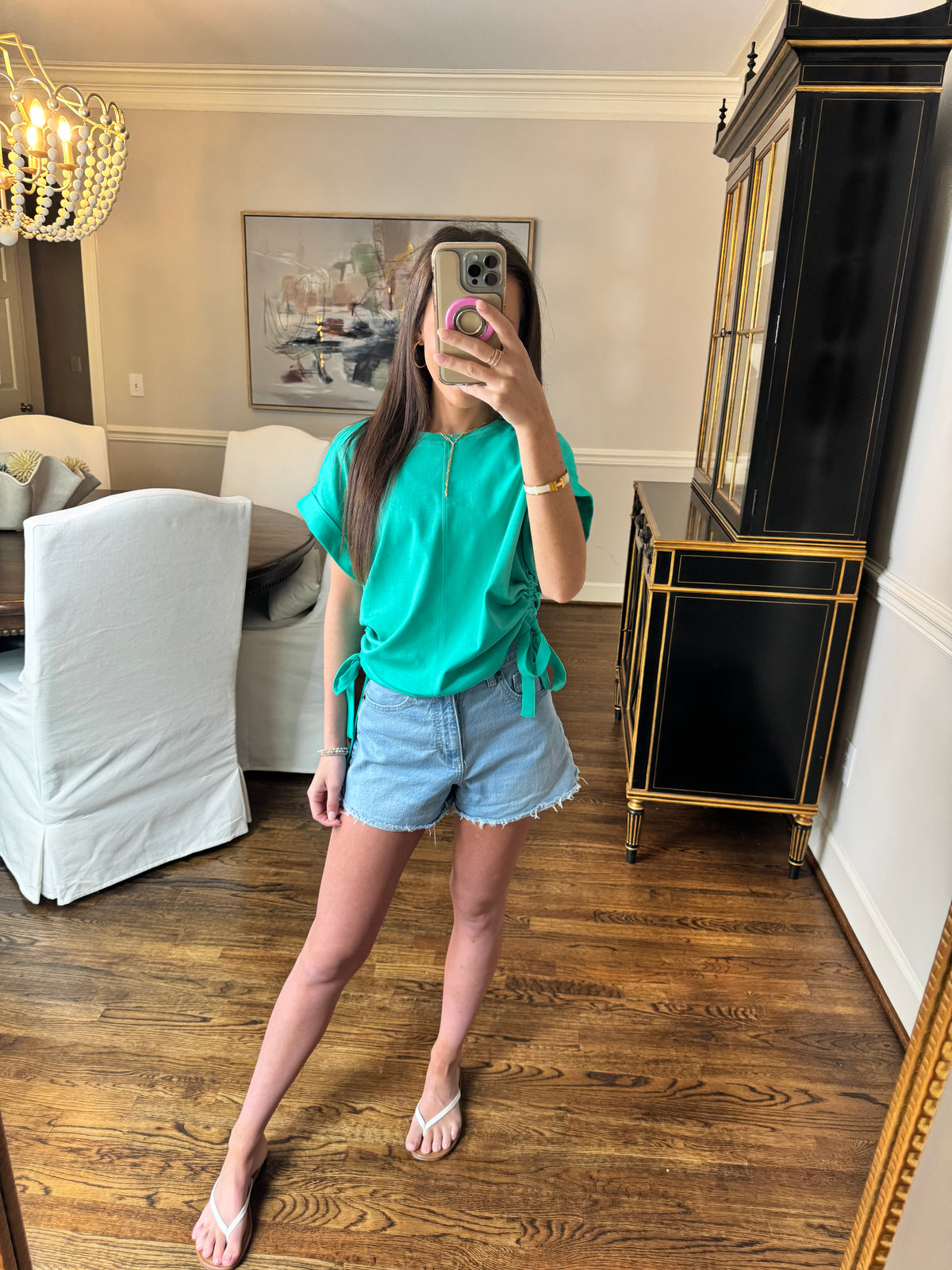 Emerald Bow Tie Top