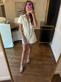 White Elizabeth Romper
