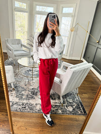 Red Fleece Joggers