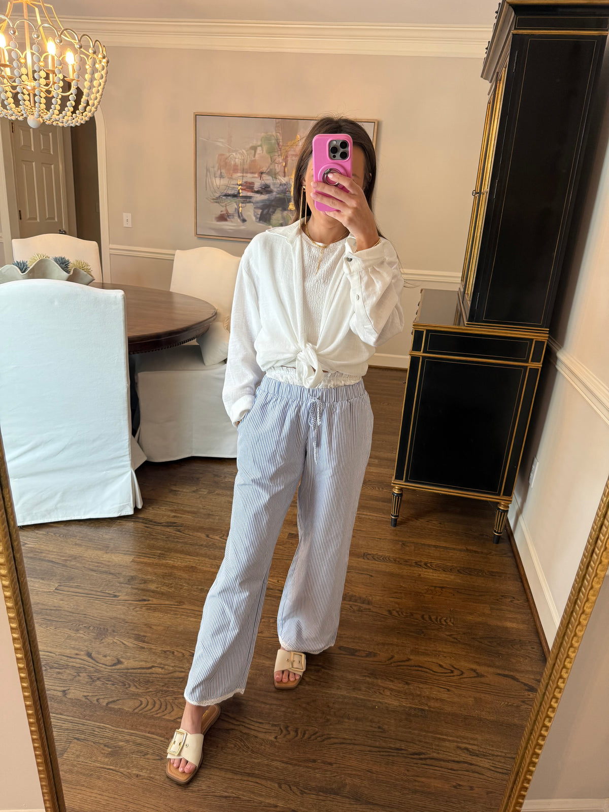 Linen Striped Pants