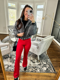 Red Paisley Flare Pants