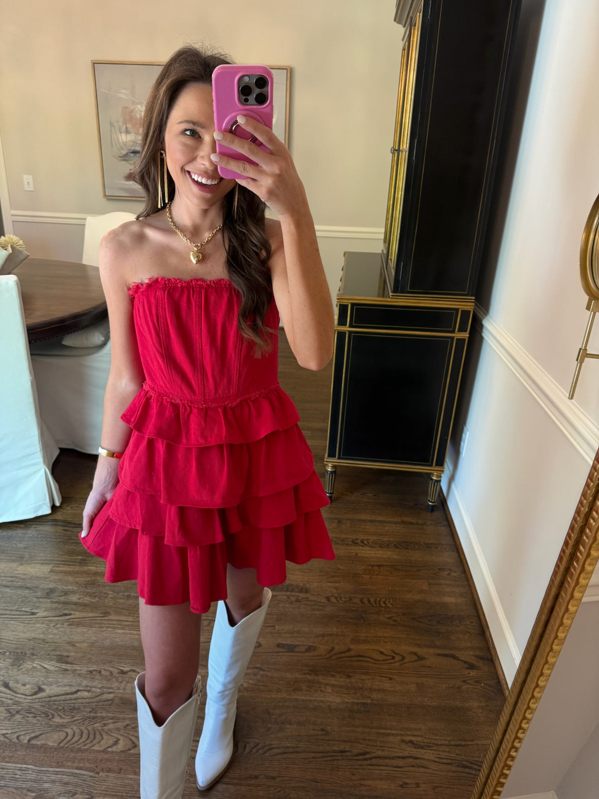 Red Strapless Dress