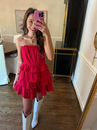 Red Strapless Dress