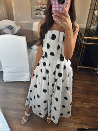 Polka Dot Strapless Dress