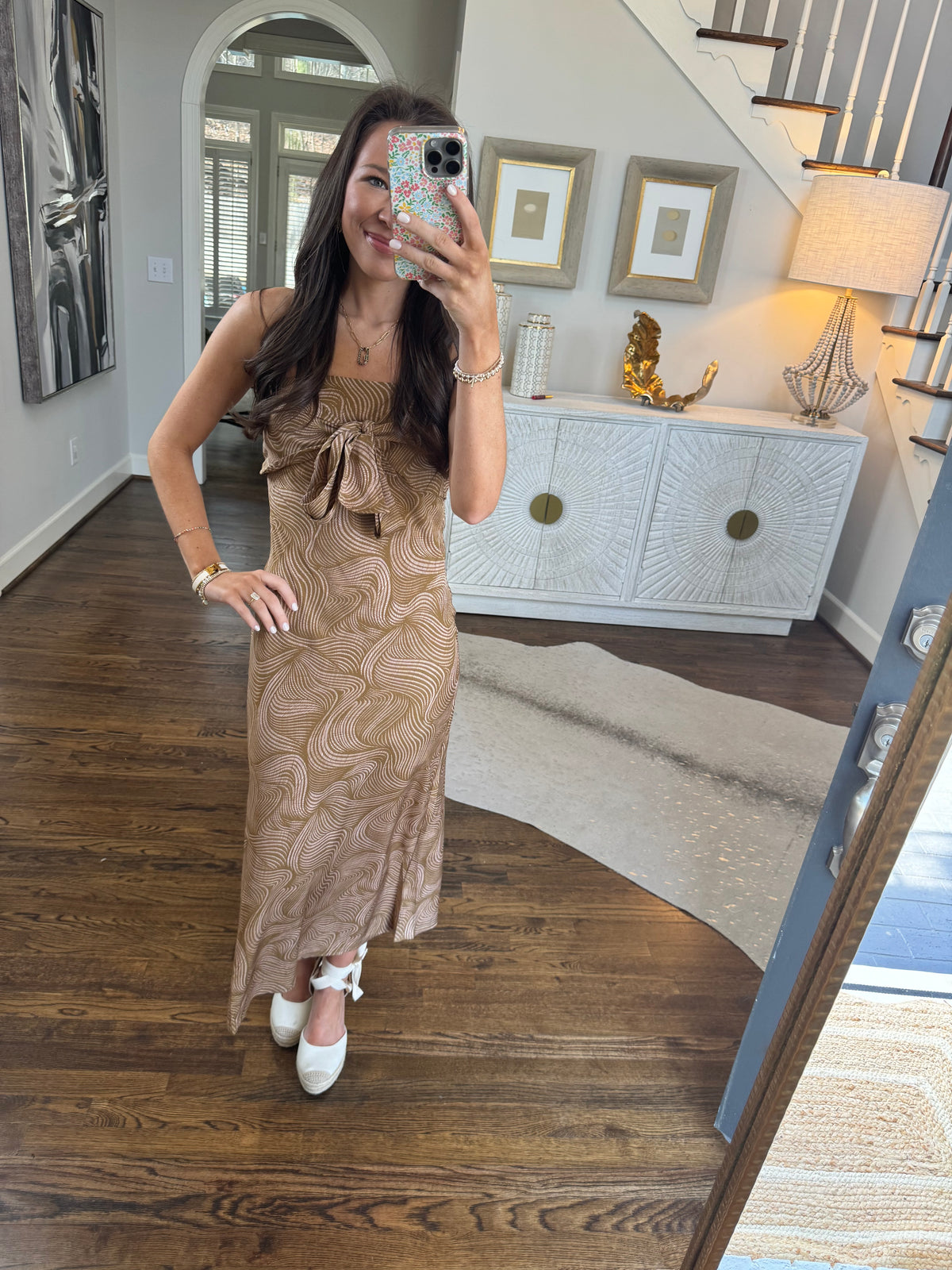 Brown Bow Maxi Dress
