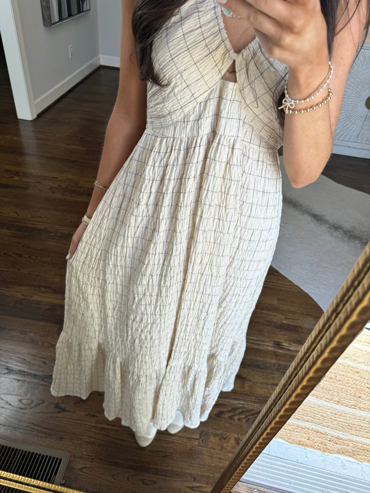 Cream & White Maxi Dress