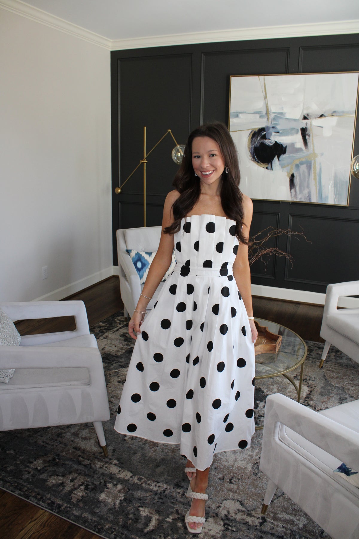 Polka Dot Strapless Dress