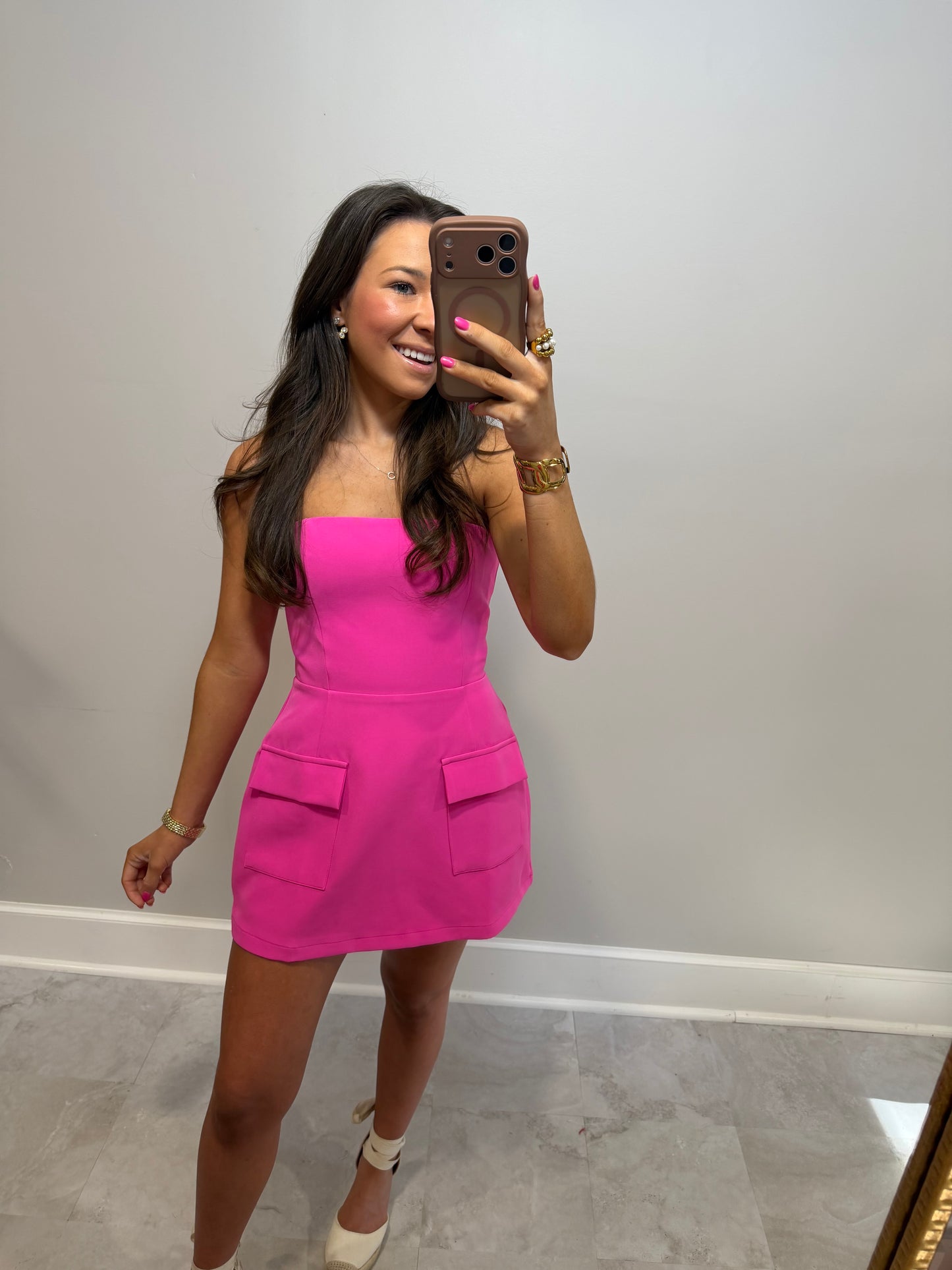 Pink Heart Strapless Dress