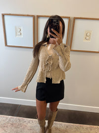 Amy Ribbed Tan Top