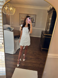 Scallop White Dress
