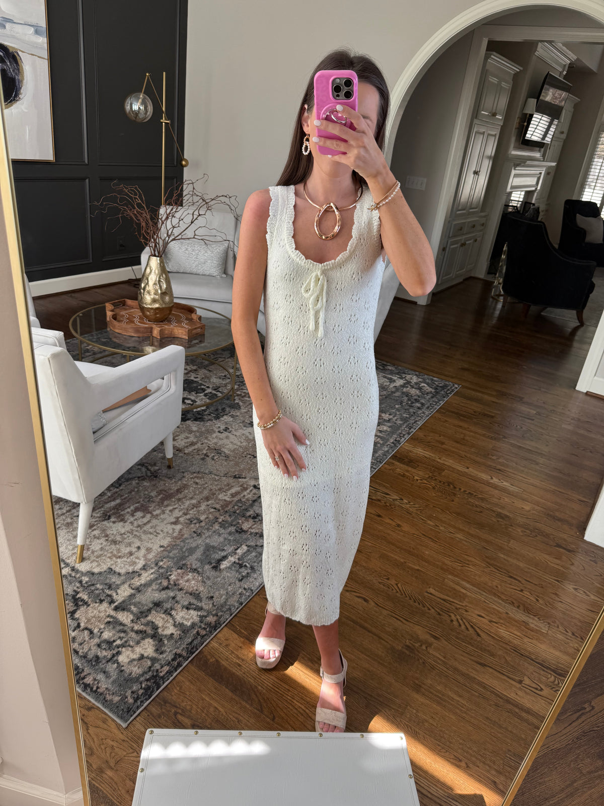 White Crochet Dress
