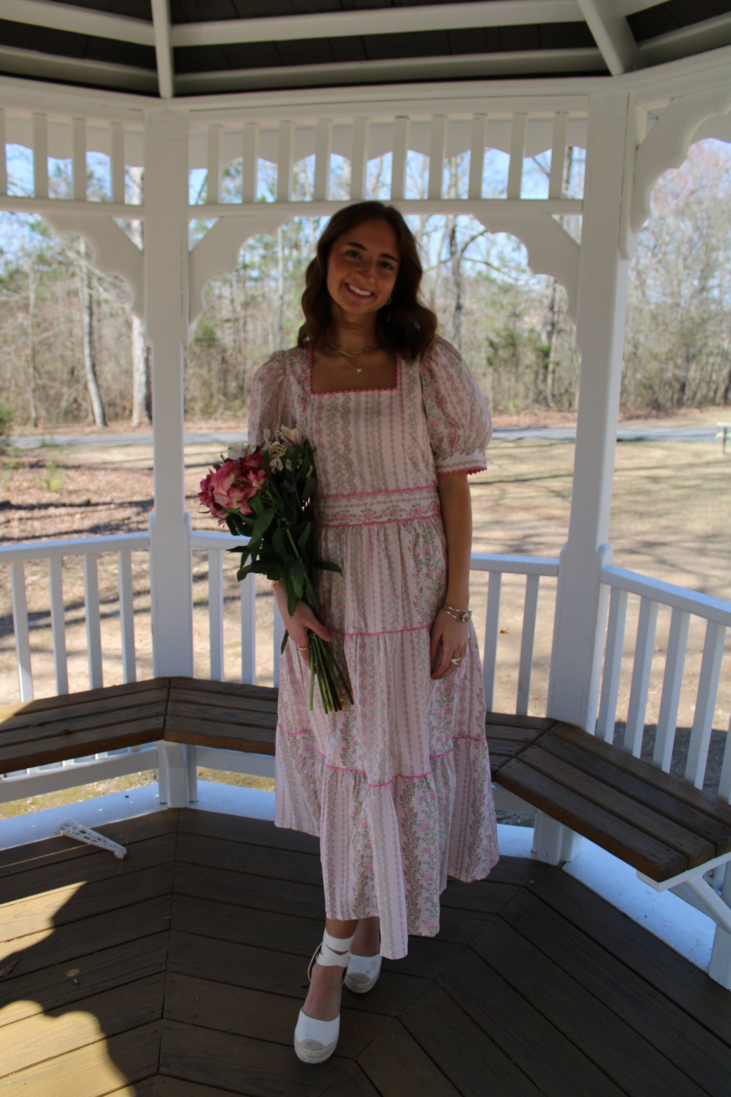 Pink Floral Maxi Easter Dress