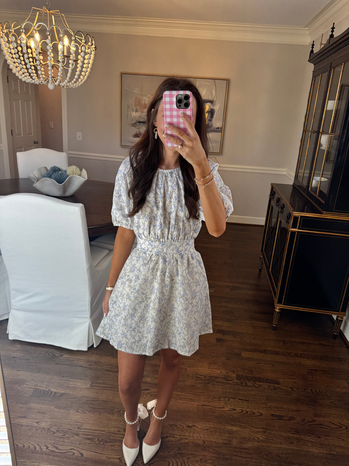 Blue and White Bow Dress