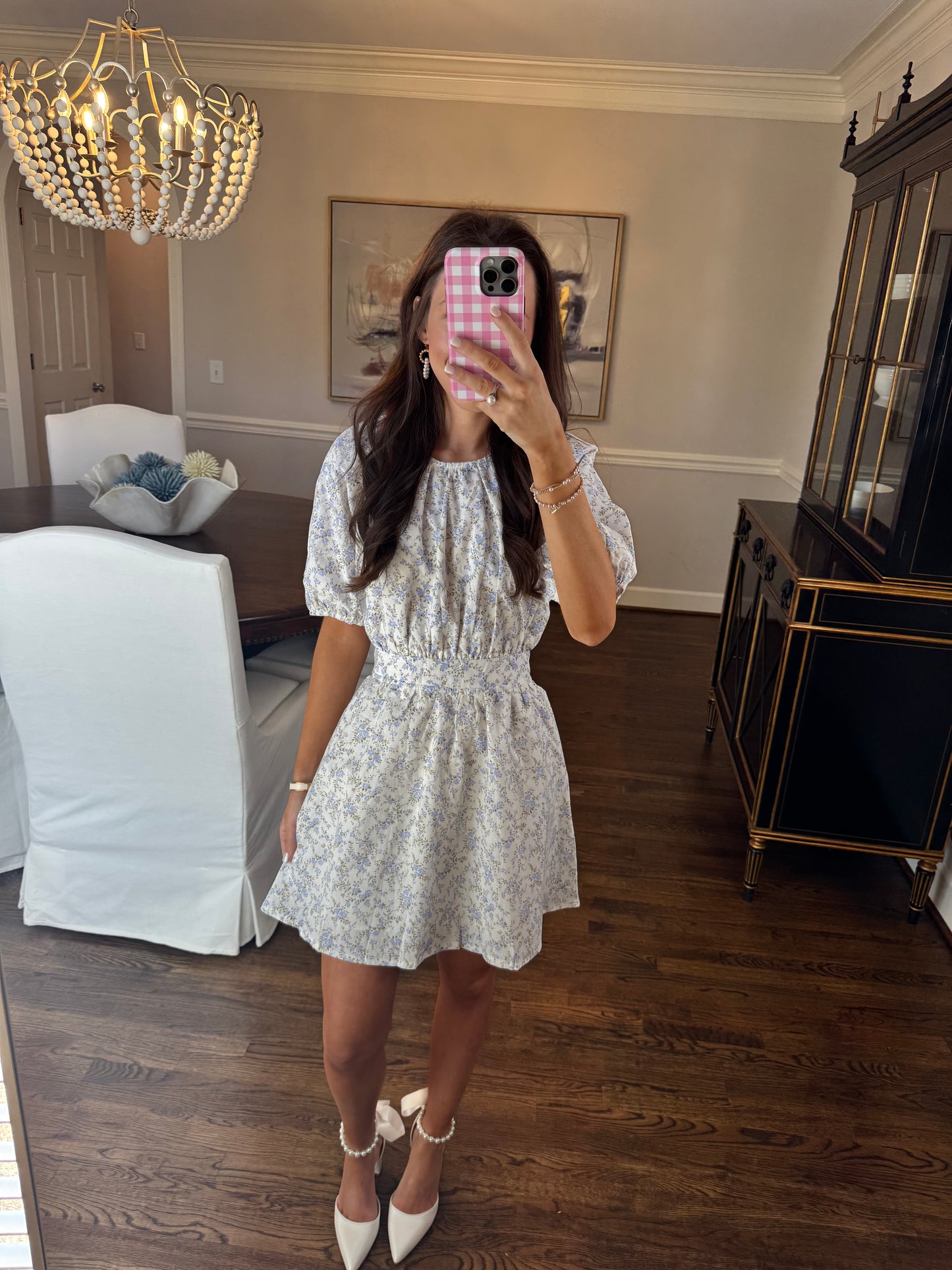 Blue and White Bow Dress