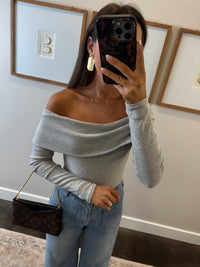 Grey Strapless Bodysuit