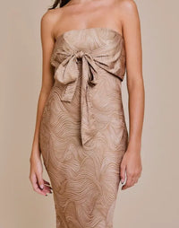 Brown Bow Maxi Dress