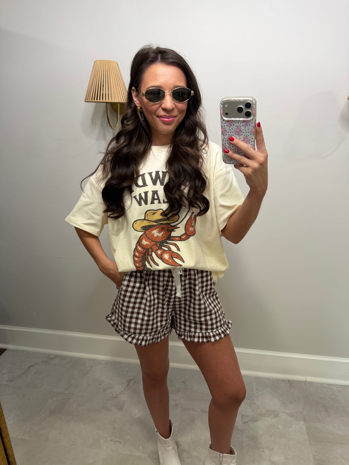 Brown Gingham Landon Shorts