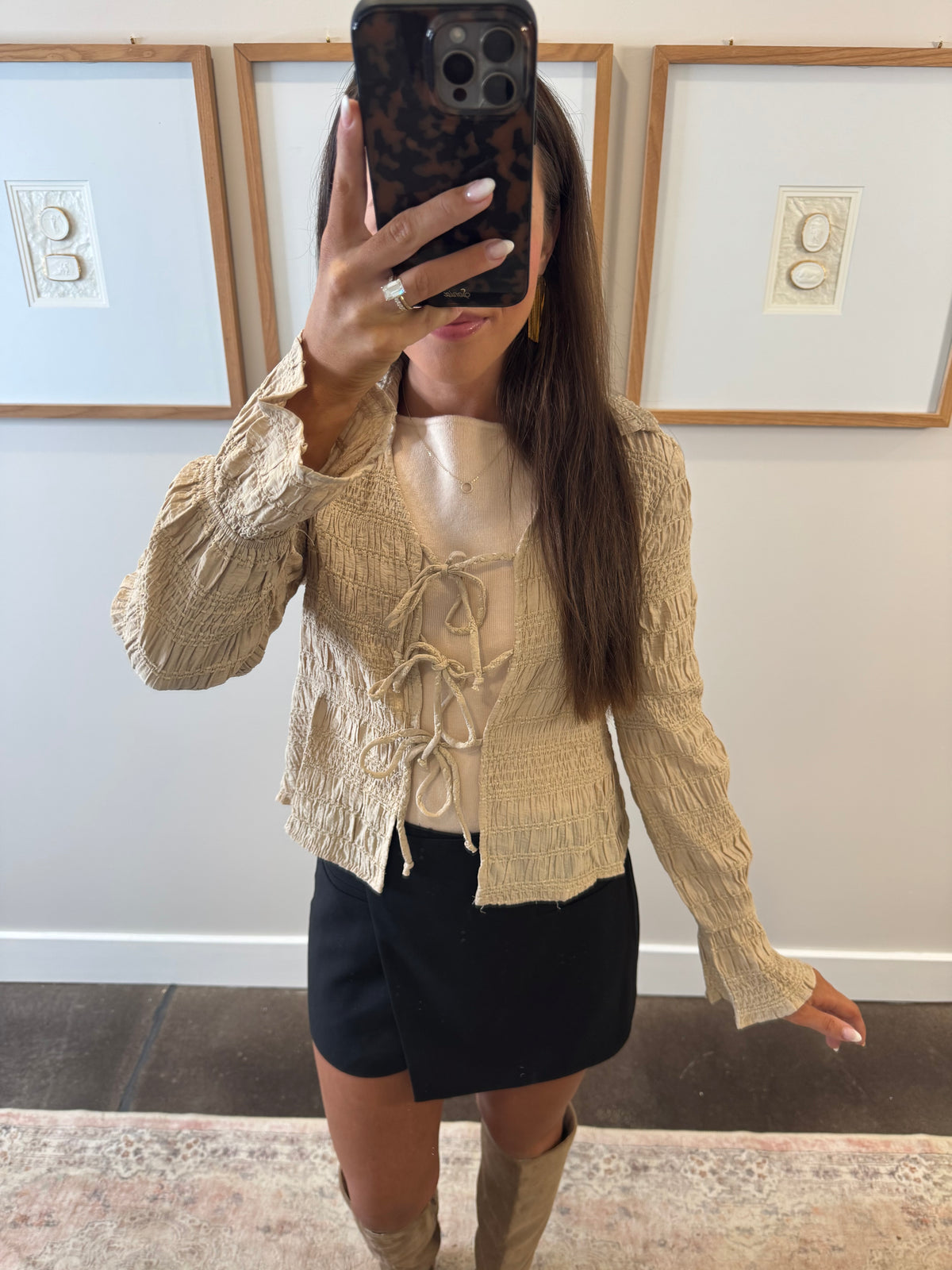 Amy Ribbed Tan Top