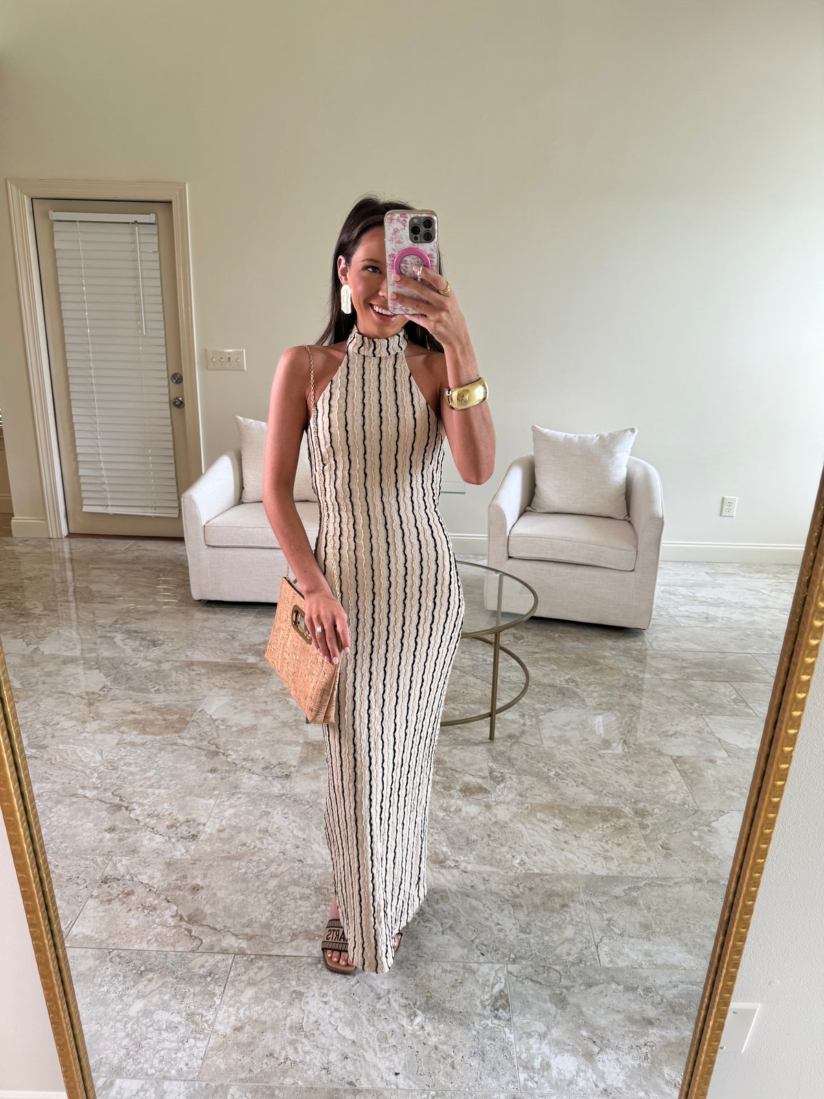 Cream and White Alexa Maxi