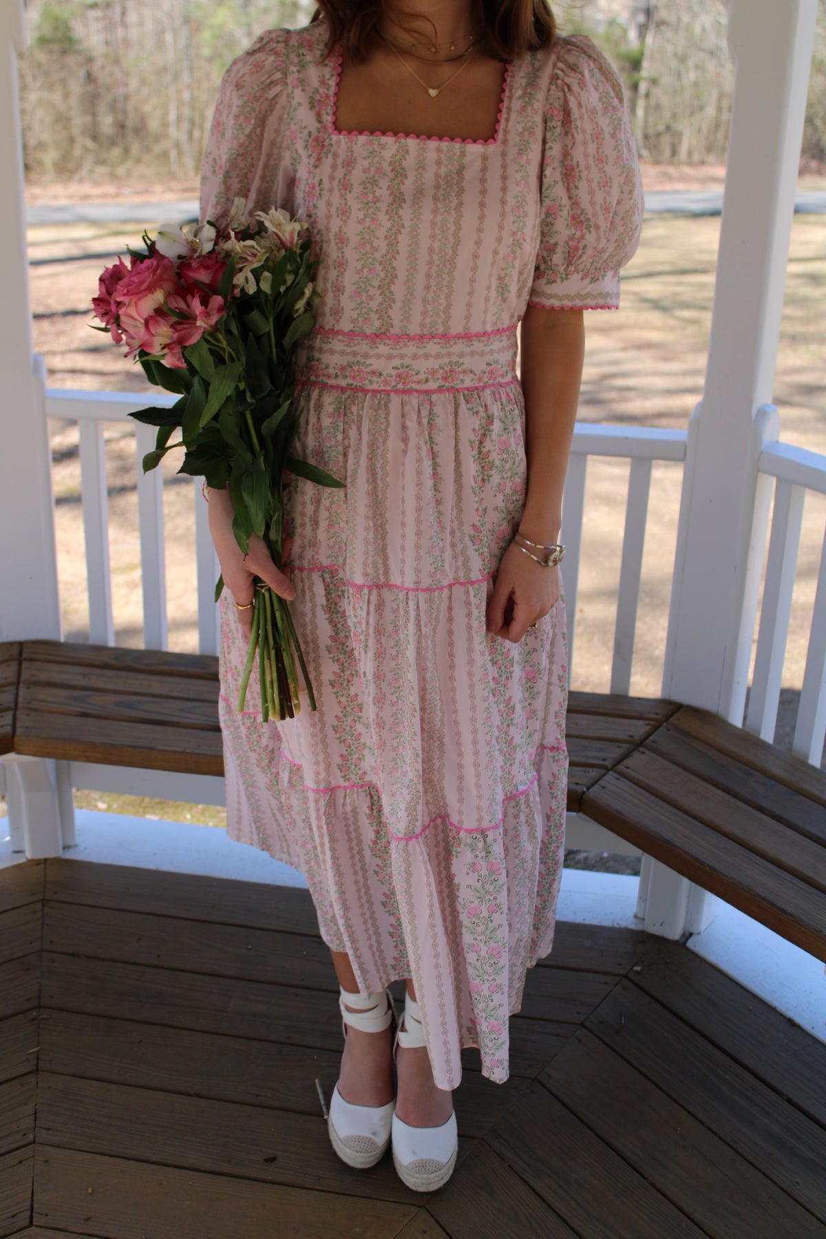 Pink Floral Maxi Easter Dress