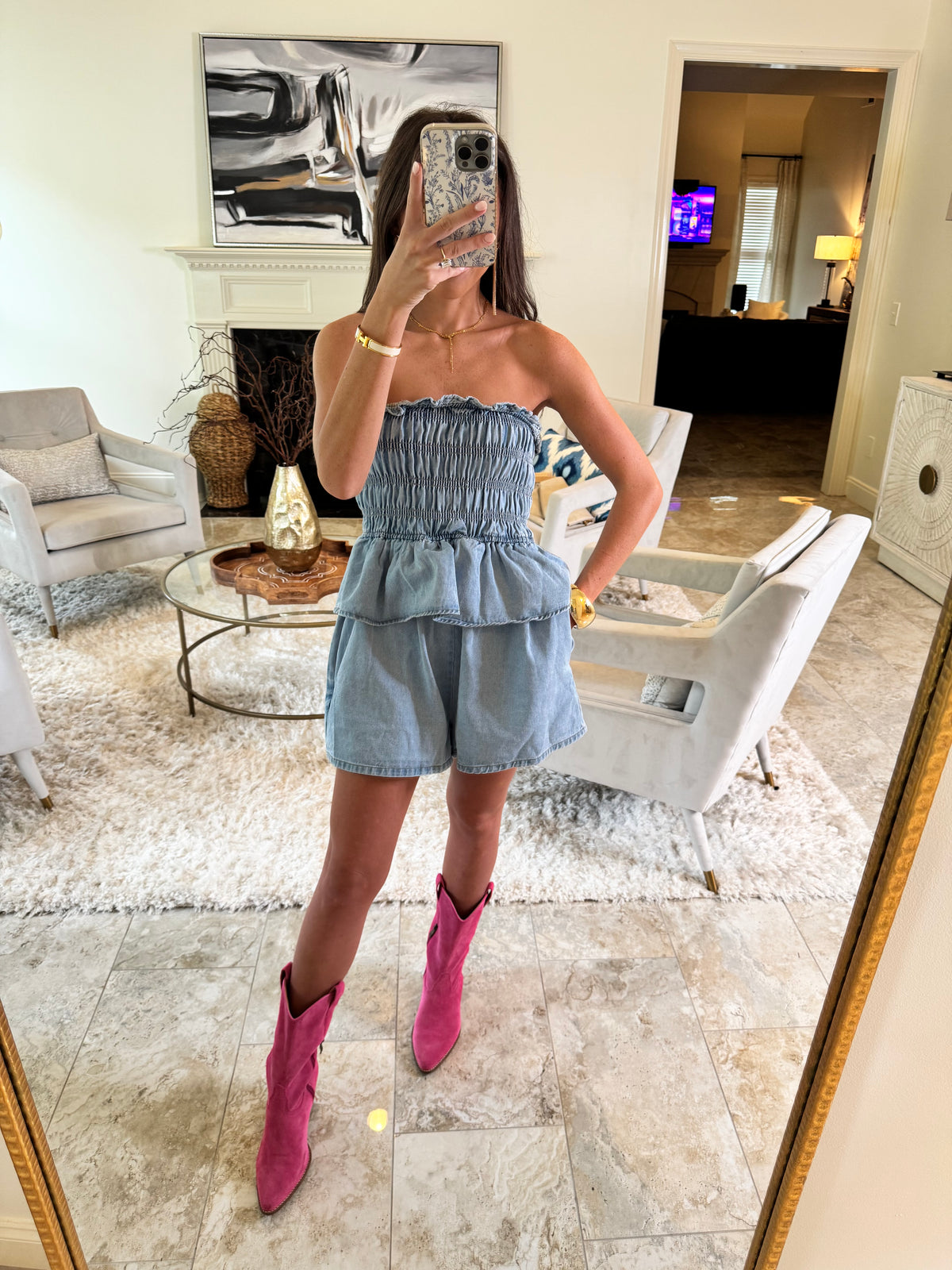 Amelia Denim Romper