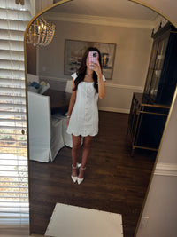 Scallop White Dress