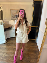 White Elizabeth Romper