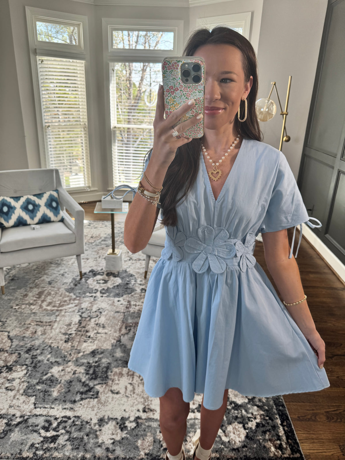 Blue Amie Flower Dress