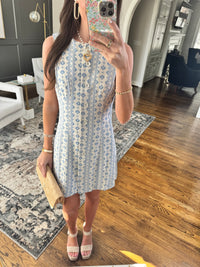 Blue Linen Button Down Dress
