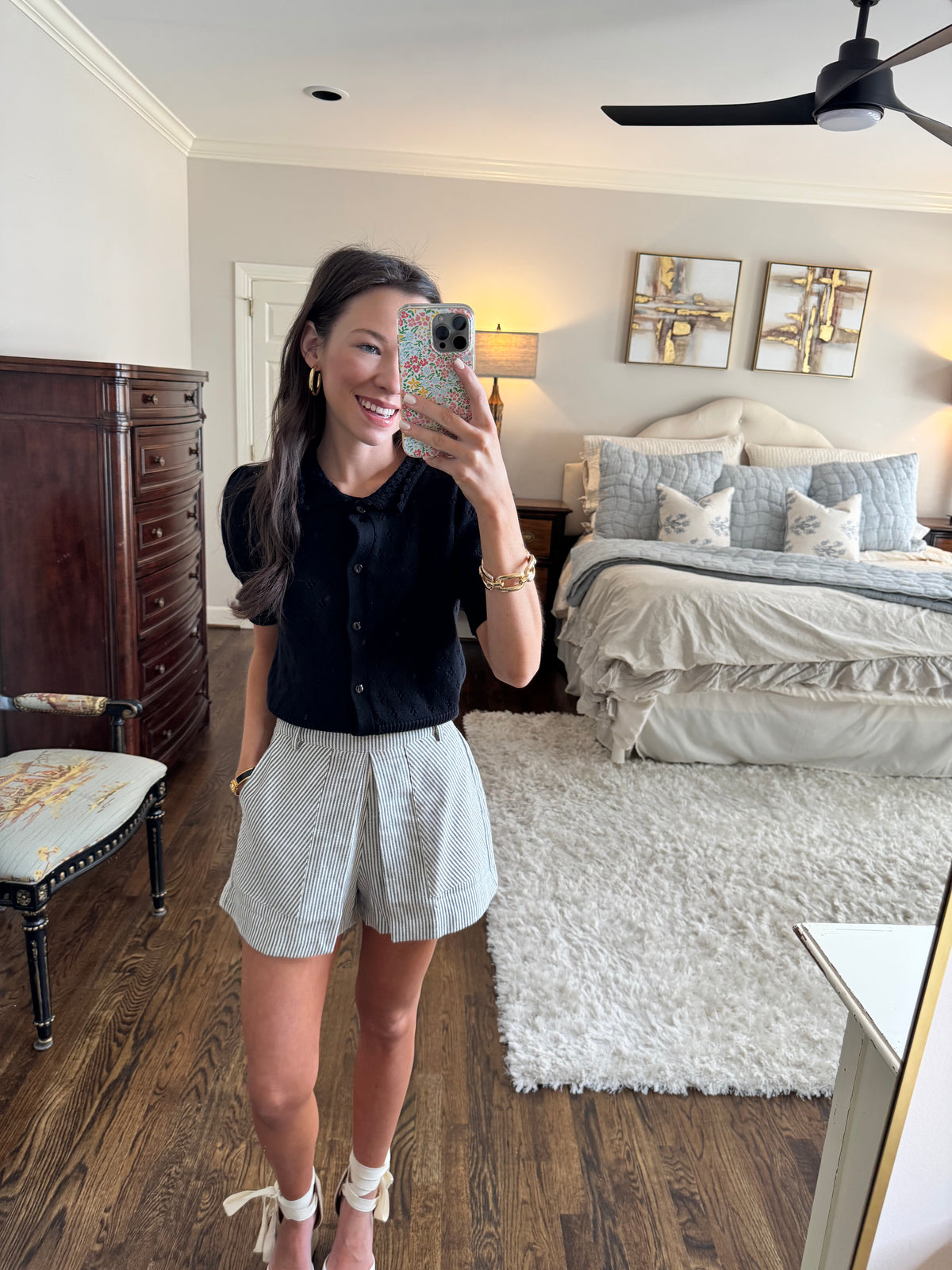 Anna Black Crochet Top