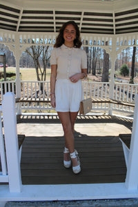 White Linen Shorts