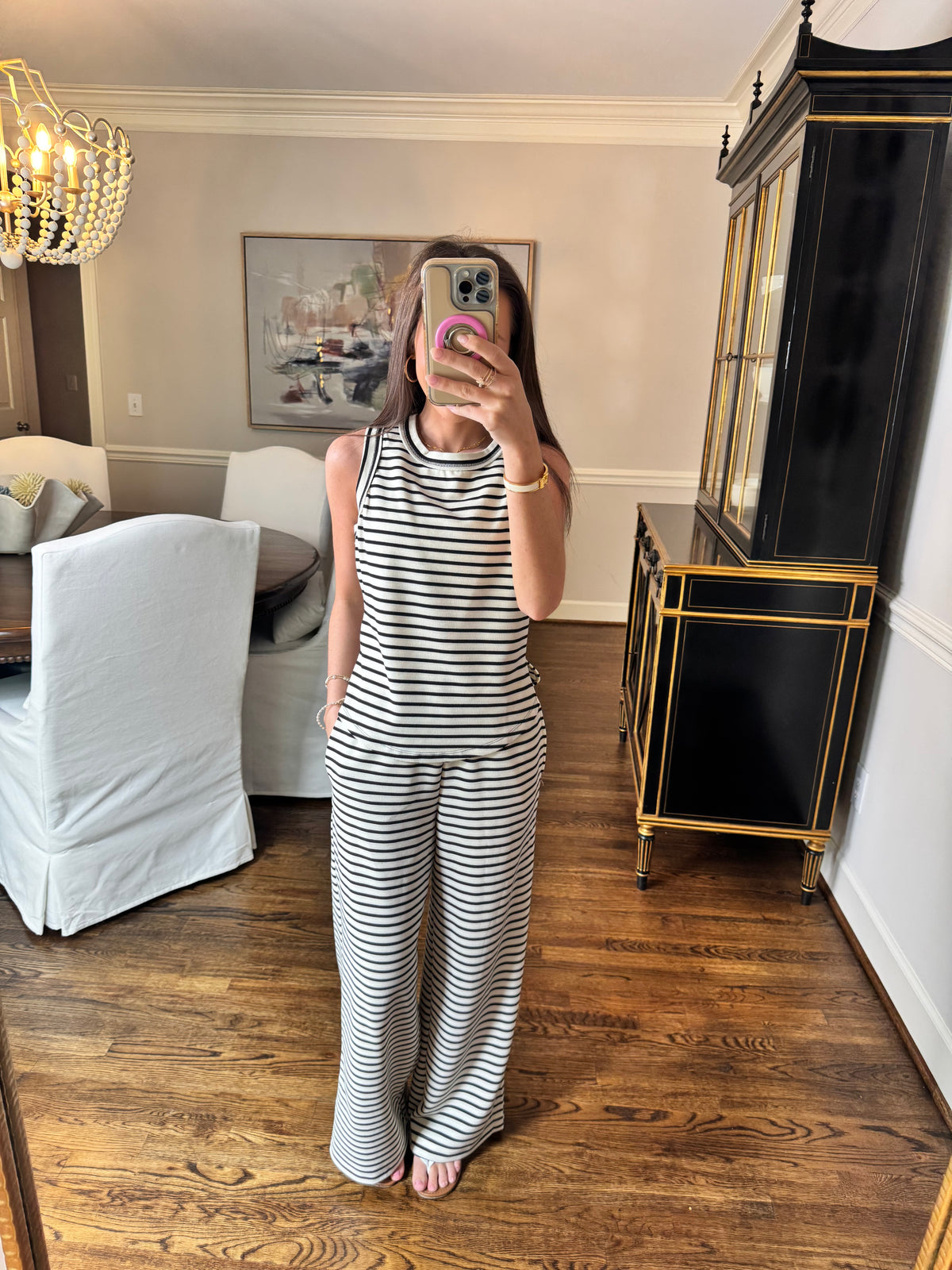 Black & Cream Striped Set