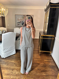 Black & Cream Striped Set