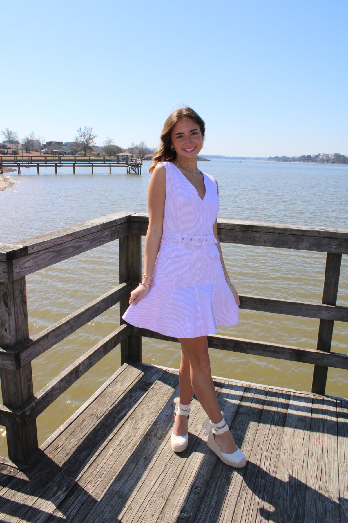 Pink & White Vacation Dress