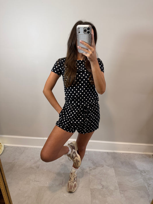 Black Polka Dot Set