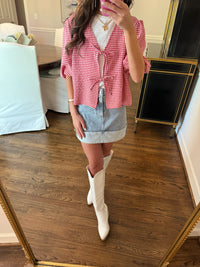 Red Kamryn Bow Top