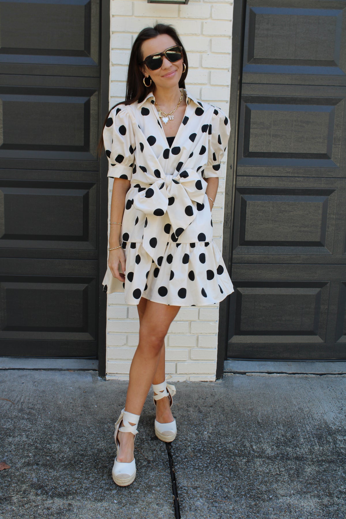 Polka Dot Puff Sleeve Dress