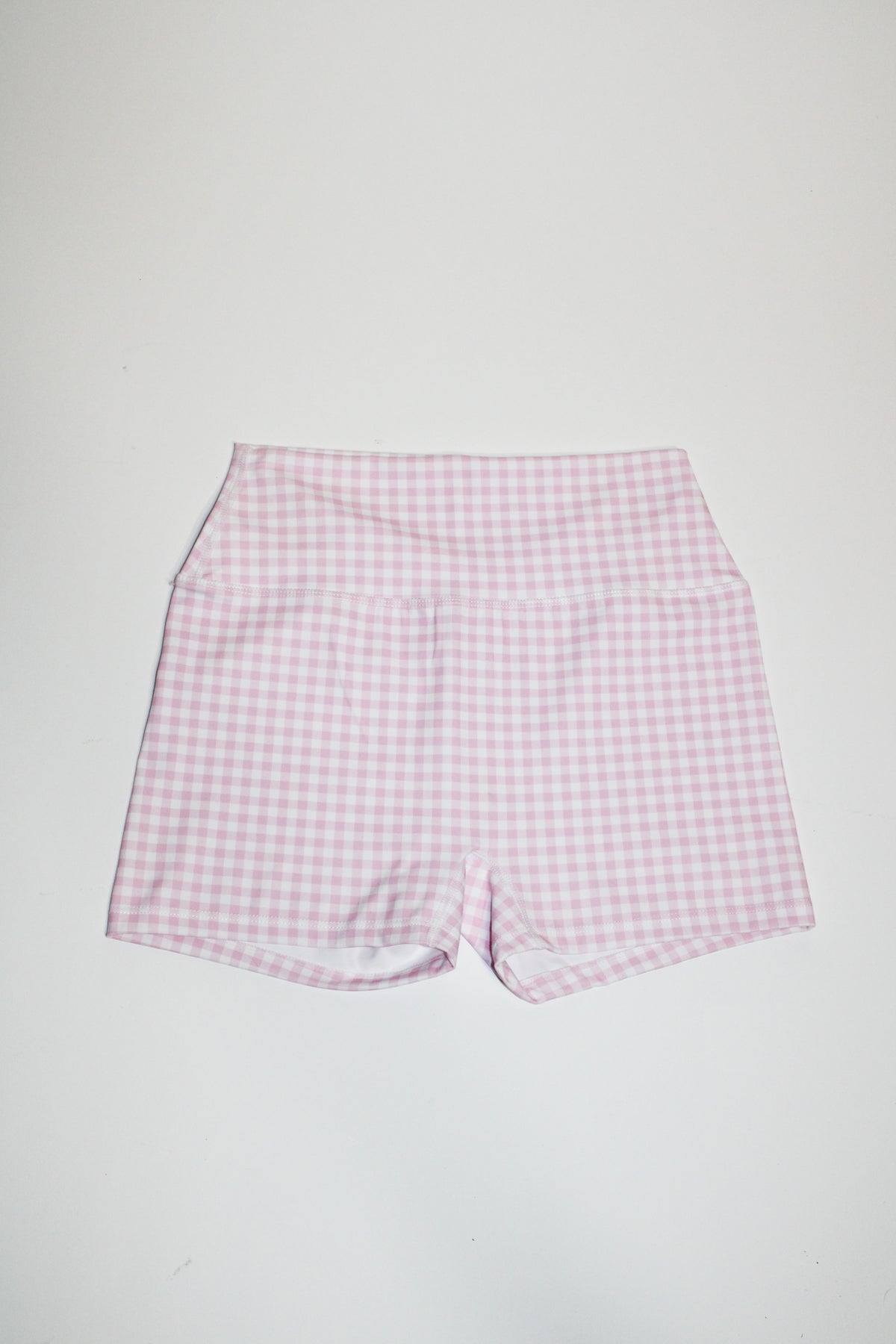 Gingham Pink & White Biker Short
