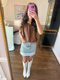Mocha Bubble Top