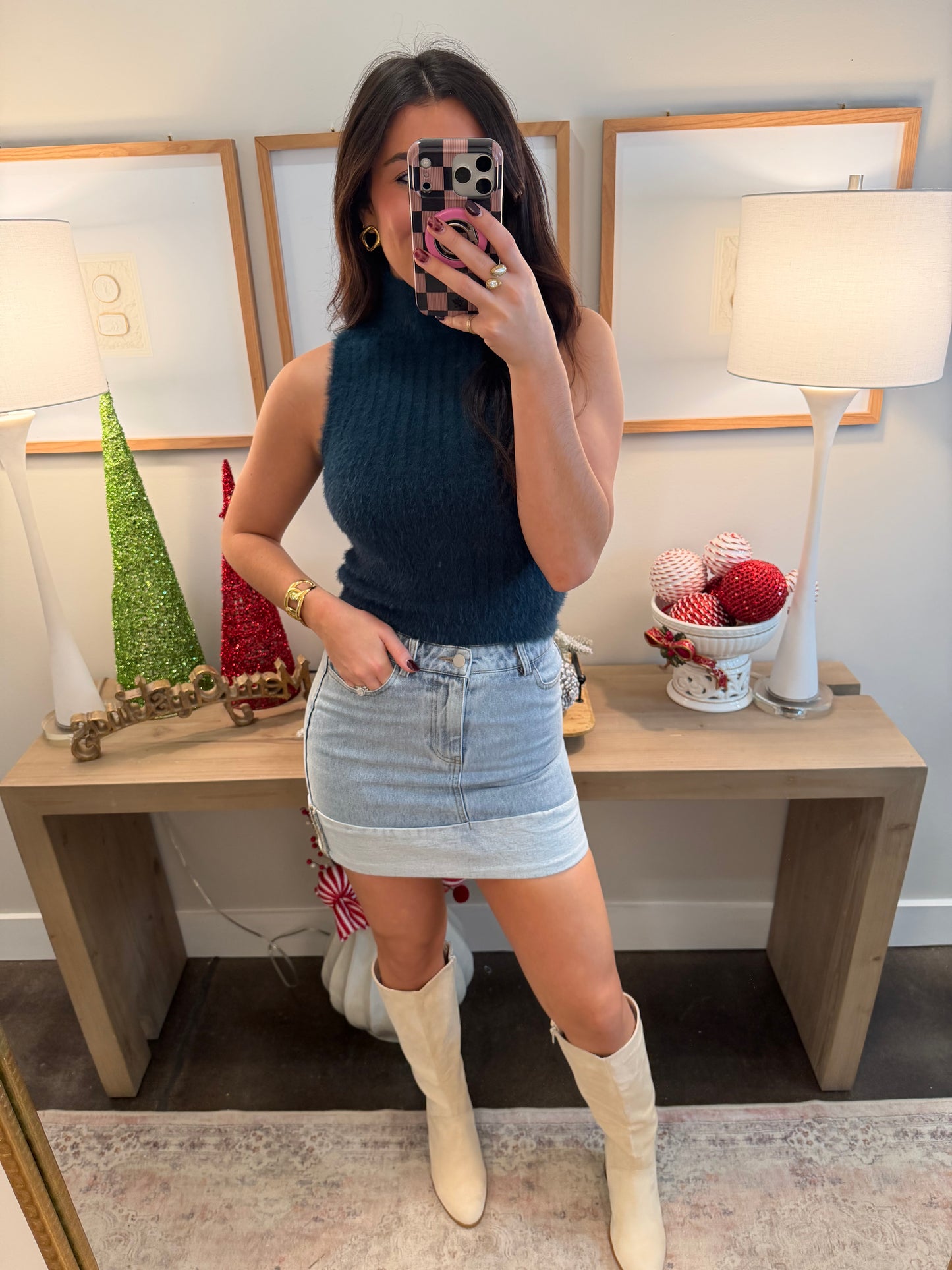 Green Feather Sweater