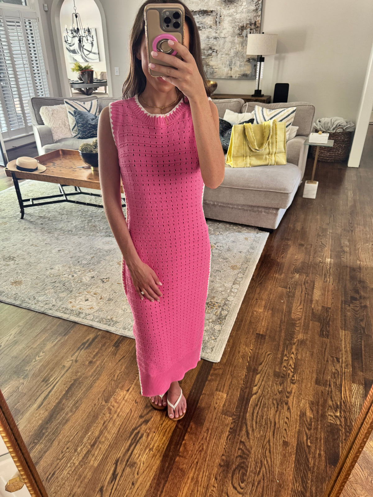 Pink Crochet Dress