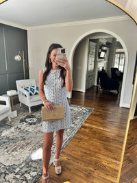 Blue Linen Button Down Dress