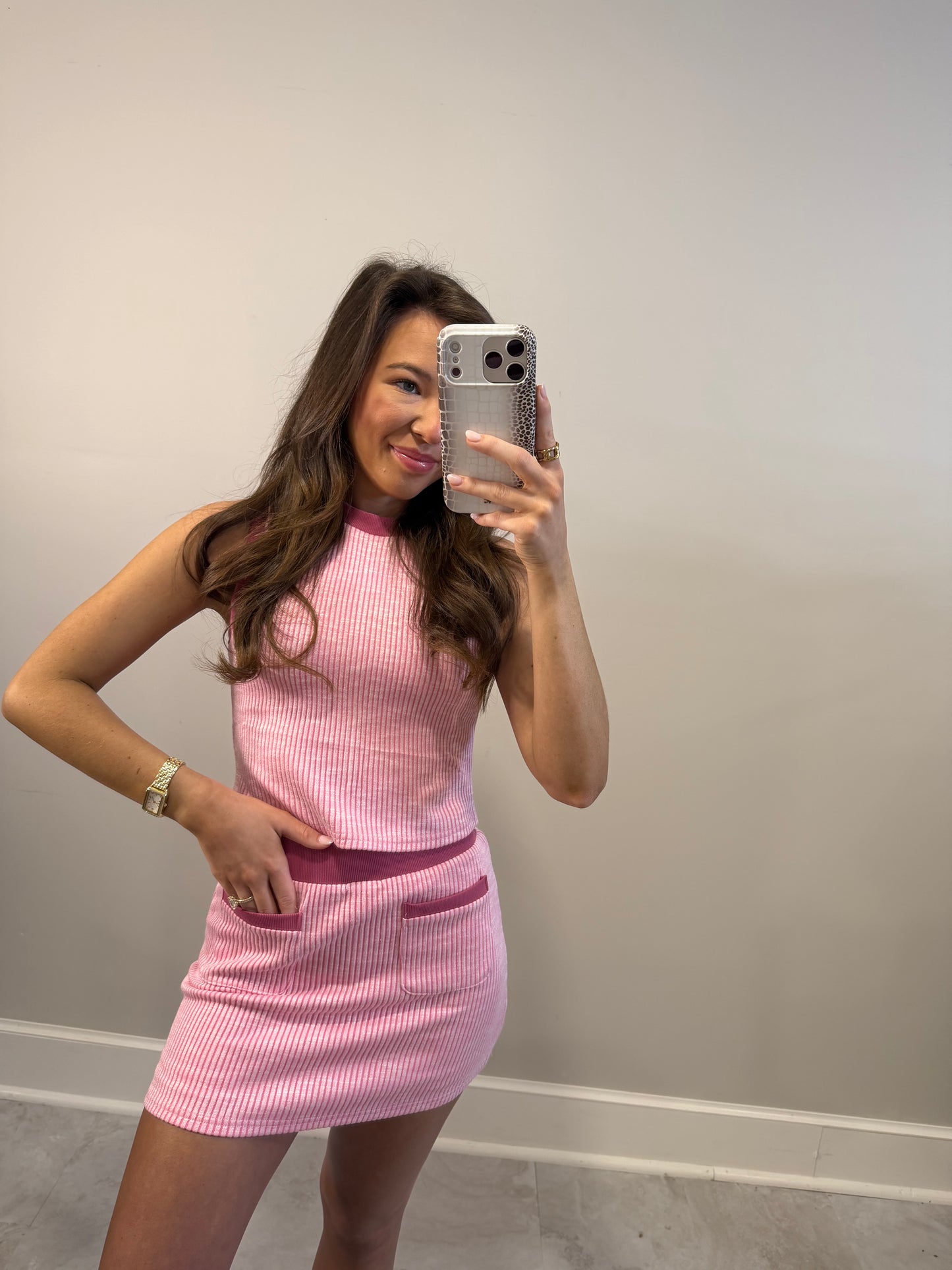 Pink Kim Striped Set