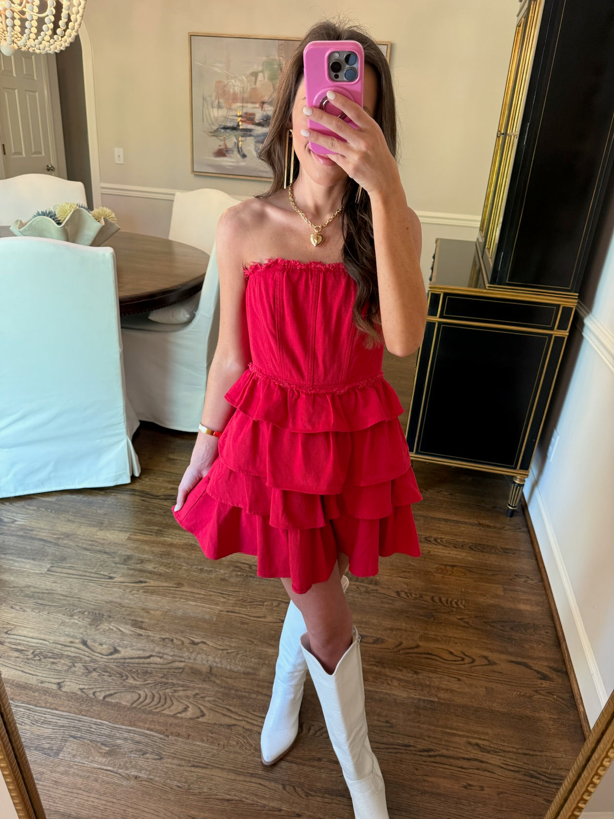 Red Strapless Dress